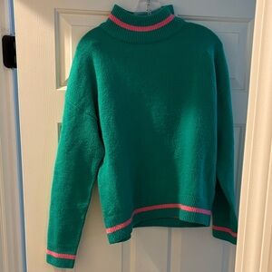 THML Green and Pink Turtleneck Sweater